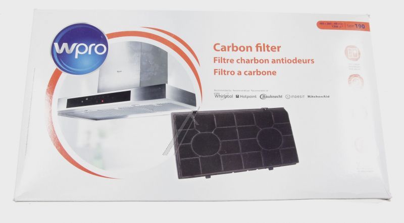 Whirlpool Indesit 484000008578 Luftfilter - C00380119 chf190/1, aktivkohlefilter type 190