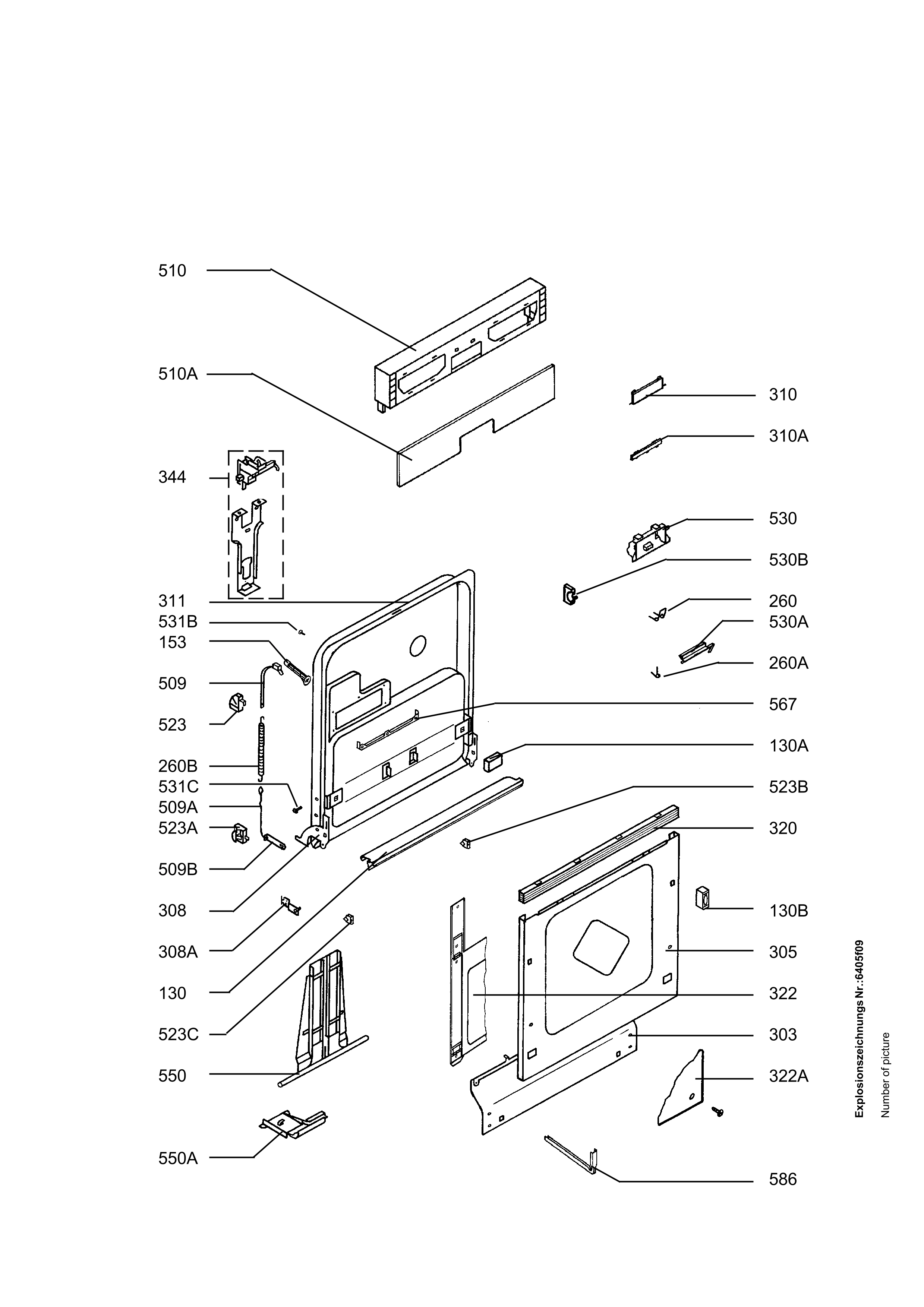 Explosionszeichnung AEG 91123406601 ESI630-W