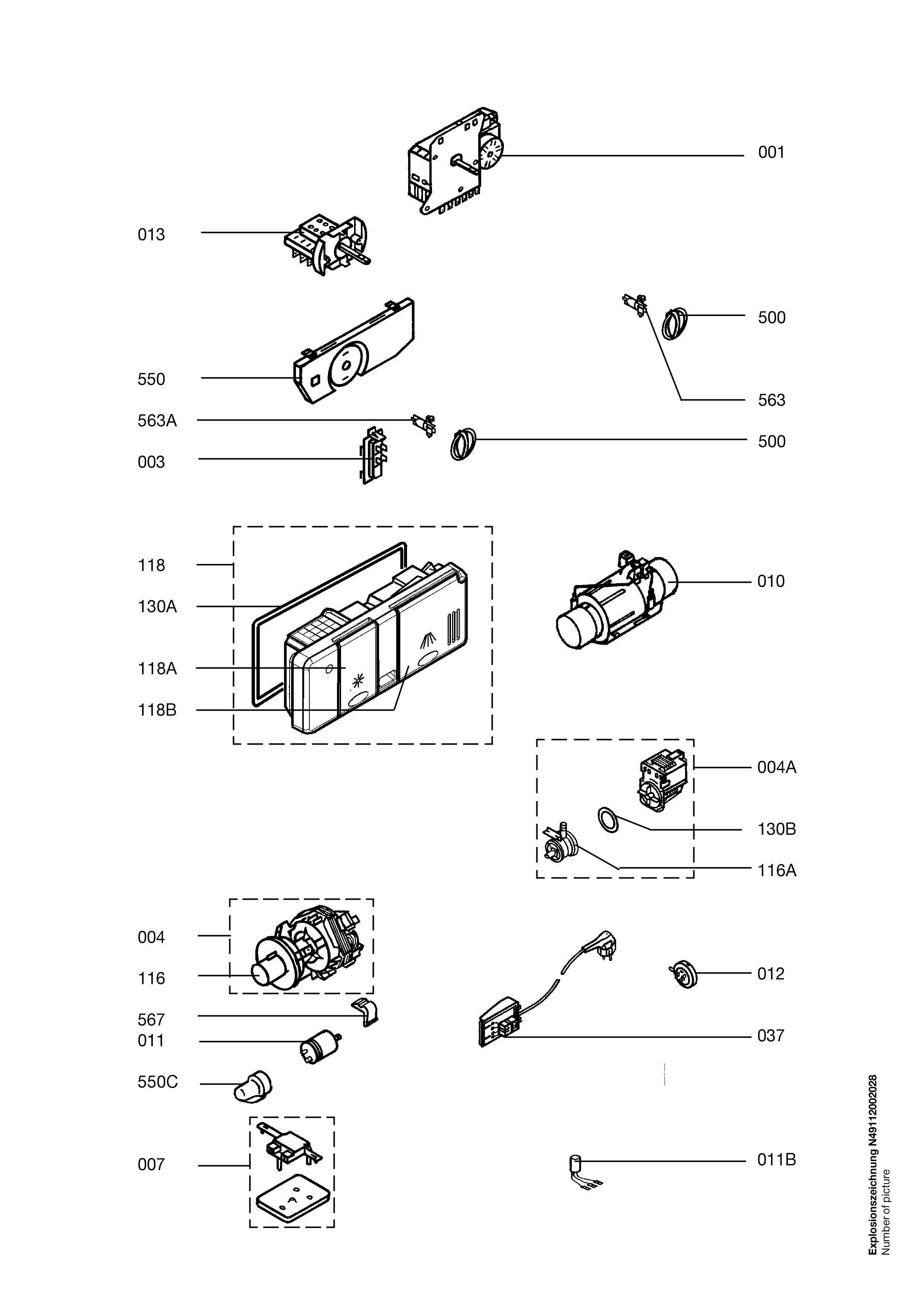 Explosionszeichnung AEG 91123480901 F33052IM