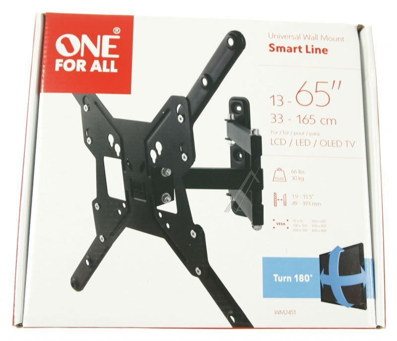 One for all WM2451 TV-Wandhalterungen - Smart line tv - wandhalter vesa 400 - neig- und schwenkbar