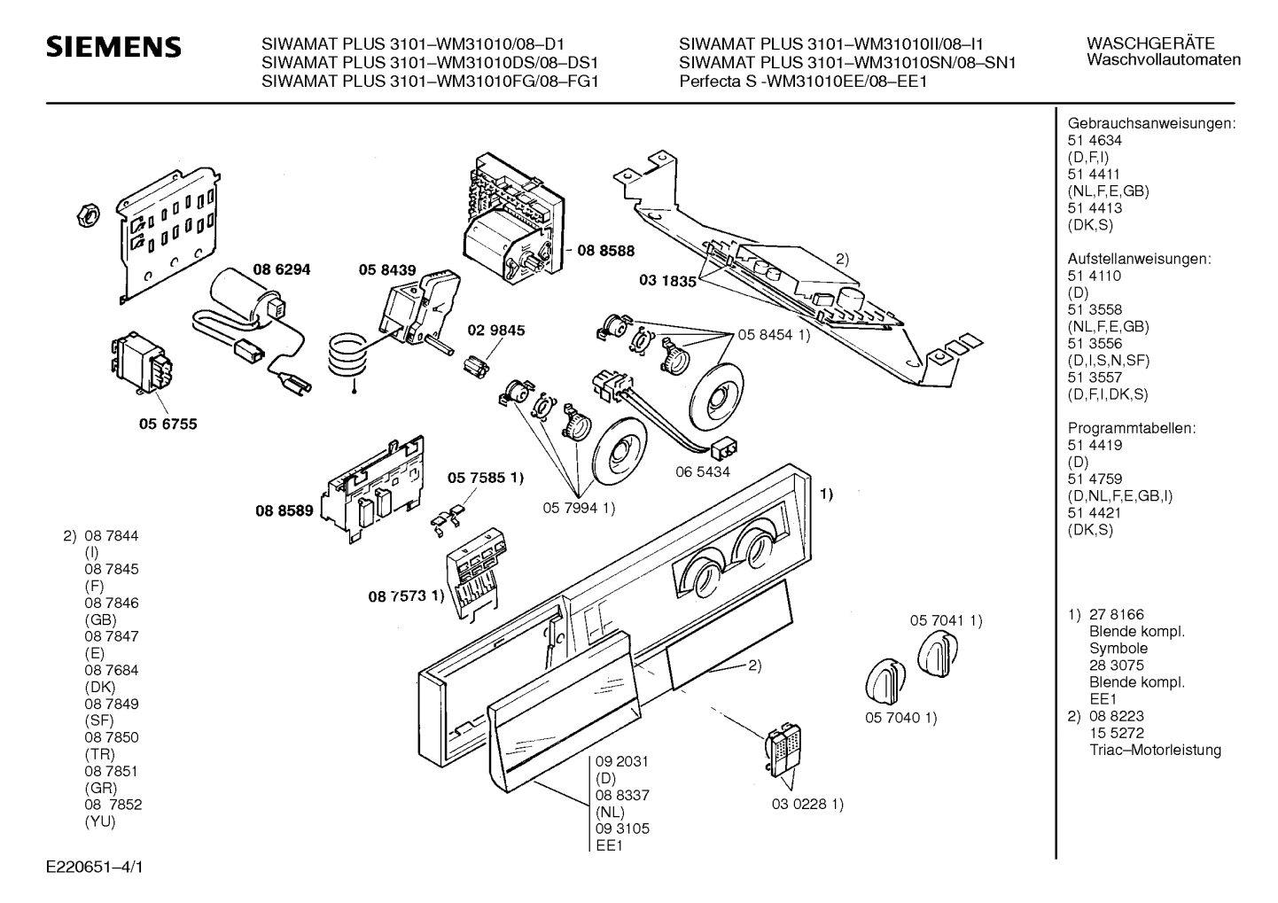 WM31010DS/08 SIWAMAT PLUS 3101