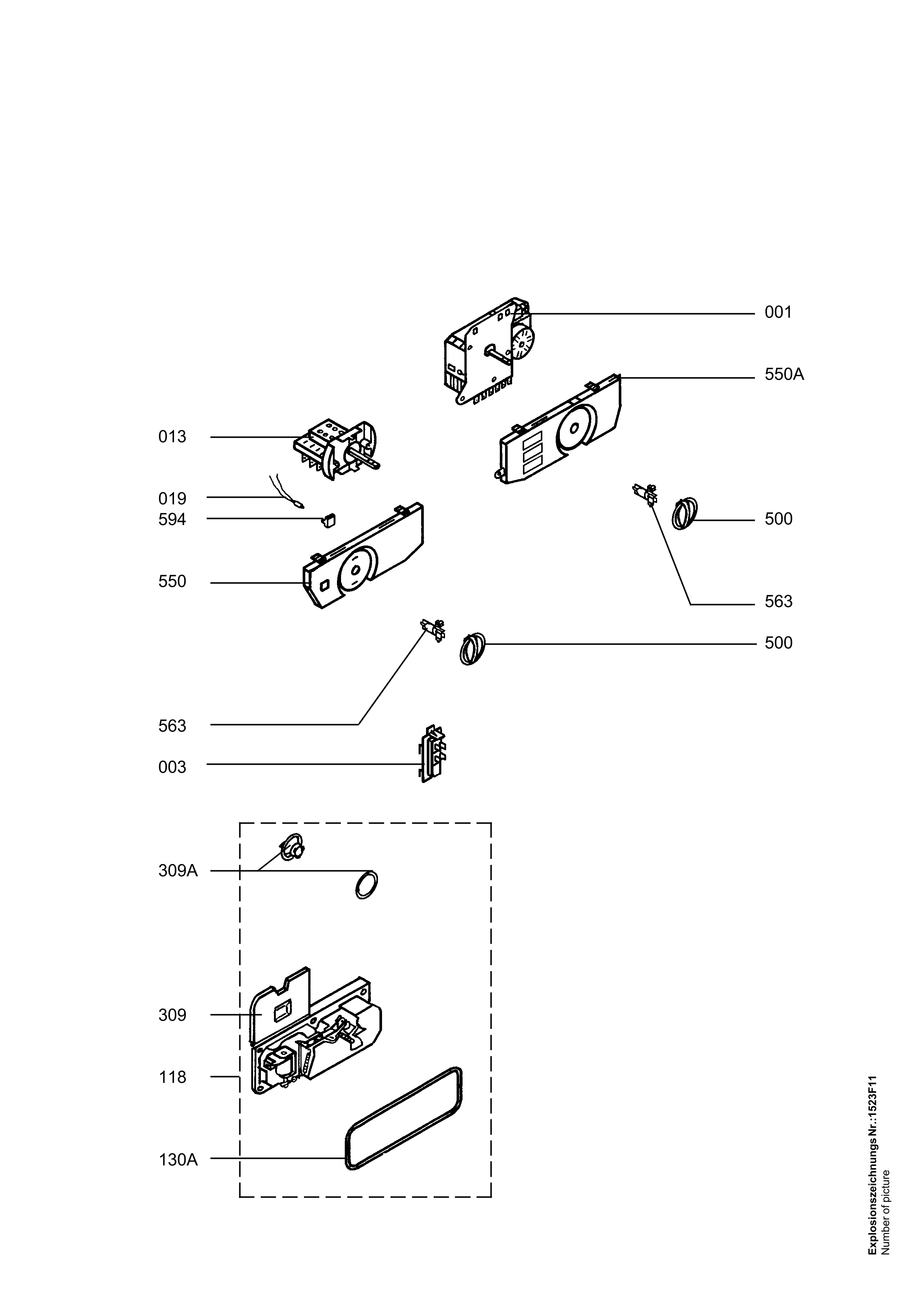 Explosionszeichnung AEG 91123235400 FAV50300 W