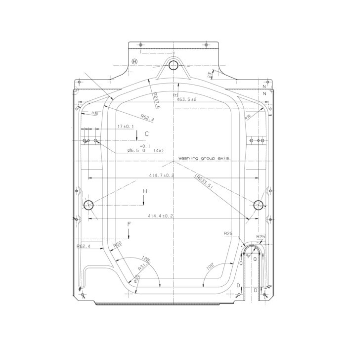 AEG Electrolux 1508528104 Rückwand - Rückwand